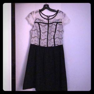 Black and white lace dress-size medium